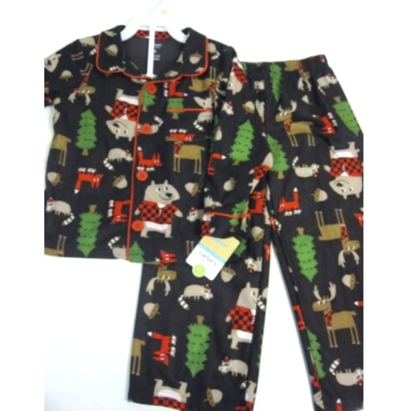 Carter's Fleece Woodland Pajama Set Size 4 4T - Picture 1 of 3